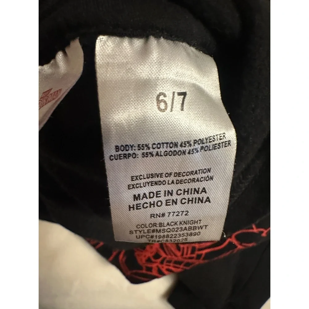 Marvel Spider-Man Kids Black Graphic‎ Pullover Hoodie Sweatshirt Size 6/7
